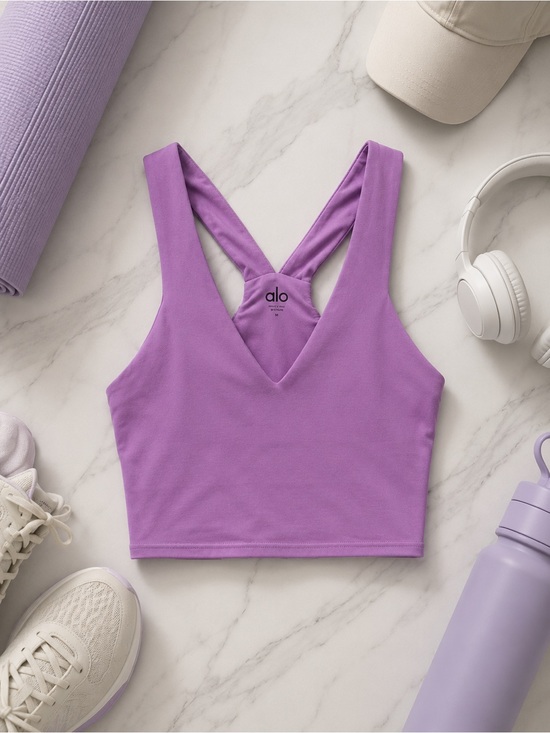 ALO Yoga Tops - ALO Yoga Lavender V-Back Seamless Tank Size Medium